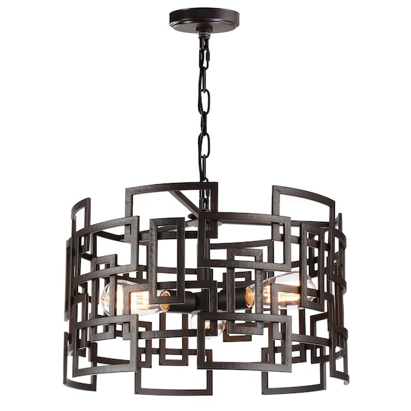 Cwi Lighting Litani 3 Light Down Chandelier With Brown Finish 9913P19-3-205 - main